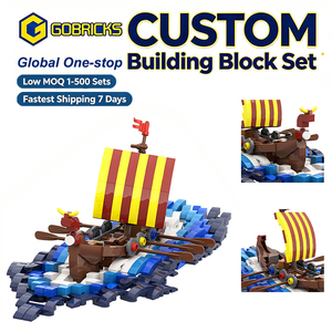 Ensemble de blocs de construction de bateaux vikings personnalisés Gobricks MOC, OEM ODM, modèle de navire de guerre, décoration de la maison, cadeau, kit de briques DIY - Product Image 1