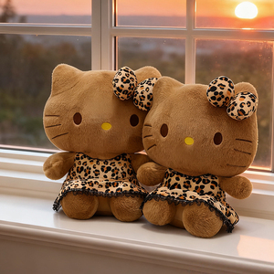 Popular Leopard Print <strong>Hello</strong> <strong>Kitty</strong> Plush <strong>Toy</strong> for Girls, Cute KT Doll Gift for Cats, Super Cute Doll for Girlfriends - Product Image 6