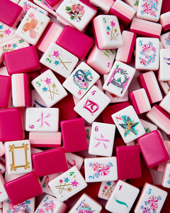 <span class=keywords><strong>Jeu</strong></span> <span class=keywords><strong>de</strong></span> Mahjong américain <span class=keywords><strong>de</strong></span> luxe, rose bonbon, motif fée sorbet, 32 tuiles, 4 couches, en acrylique, portable, OEM ODM, pour femmes - Product Image 6