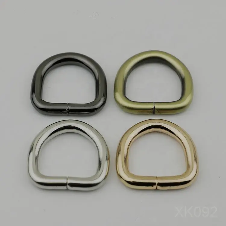 Stock supply 20 mm 0.75inch 4 colored metal D ring buckle for handbag