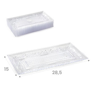Vassoio in cristallo 15 x 28,5 cm, organizer trasparente in plastica per uso domestico - Product Image 1