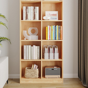 Xiuyuan Spring Scenery Modern <b>Solid</b> <b>Wood</b> Bookshelf 14mm Partition Walnut Color Floor Standing Storage <b>Bookcase</b> Living Room Use - Product Image 3