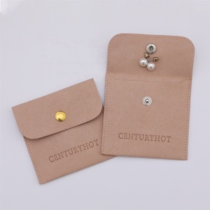 Sacs à bijoux en microfibre PUPPYSEW, sacs d'emballage pour bijoux en velours avec bouton, pochette à bijoux personnalisée avec logo - Product Image 3