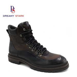 Bottes à lacets en cuir véritable haut de gamme pour hommes - Respirantes, confortables, antidérapantes, confortables toute l'année pour le bureau et la carrière - Product Image 1