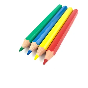 الأدوات المدرسية 3.5 بوصة 4 ألوان الأقلام الرصاص الخشبية الملونة في ورقة مربع