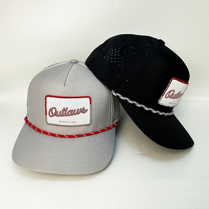 Gorras de golf impermeables de poliéster de 5 paneles al por mayor, gorras de béisbol Oxford con bordado personalizado de leopardo y cordón, que no se decoloran - Product Image 1