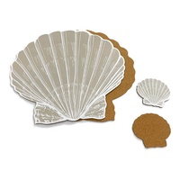 Nouveau design de sets de table écologiques Accessoires de décoration de cuisine Coquillages en liège Mdf Dessous de verre et napperon de mariage