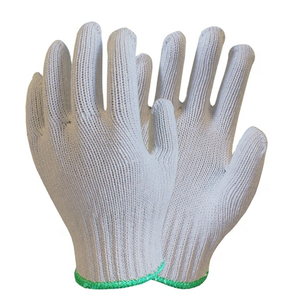 Guanti da Lavoro in Cotone Lavorato a Maglia, Protezione Mani Lavabile e Resistente, in Filati di Poliestere e Cotone Bianco Naturale - Product Image 1