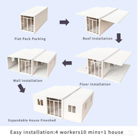 Casa Contenedor Expandible de 20 pies con Doble Ala, Portátil, Prefabricada, Modular, Móvil, Mini Casa para Vivienda, Oficina o Dormitorio