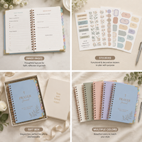 Agenda Personalizada OEM Sin Fecha, A5, Espiral Horizontal, 120 GSM, Tapa Dura con Logotipo Personalizado, Diario Semanal y Mensual