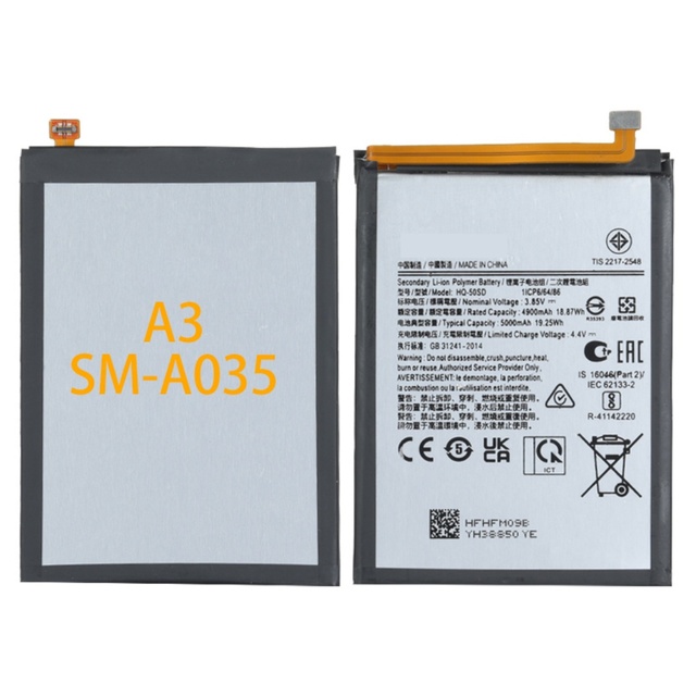 Mobile Phone Replacing Battery HQ-50SD for A03 A035 2021 3.85V 5000mah Lithium Rechargeable Stock Consumer Electronics