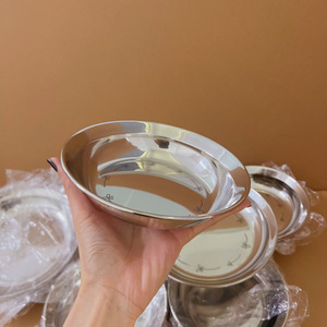 Assiette ronde en acier inoxydable 316 épaissi de qualité alimentaire pour la préparation des repas à la maison - Product Image 3