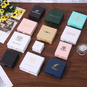 Boîte à bijoux en carton avec logo personnalisé, boîte à dessin pour collier, emballage avec tiroir coulissant, boîte en papier avec mousse noire pour l'emballage de bijoux - Product Image 5