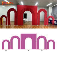Support de toile de fond métallique en alliage d'aluminium pour événements personnalisés SMS, avec cadre et housse en tissu 3D, ensemble d'arche de mariage
