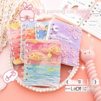 Carnet à spirales A7 de dessin animé, 80 pages, papeterie d'apprentissage, carnet à feuilles mobiles mignon, carnet de poche portable pour étudiants, cadeau en gros