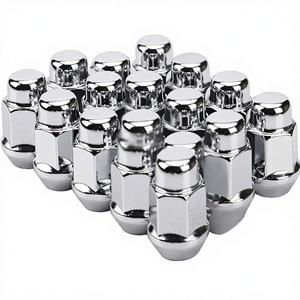 น็อต<span class=keywords><strong>ล้อ</strong></span><span class=keywords><strong>เหล็ก</strong></span>ชุบโครเมียมขนาด 12x1.5 มม. แบบปิดปลาย ทรงบูลจ์ อะคอร์น จำนวน 20 ชิ้น ฐานทรงกรวย ขนาด 19 มม. หกเหลี่ยม สำหรับ<span class=keywords><strong>ล้อ</strong></span>อะไหล่ - Product Image 1