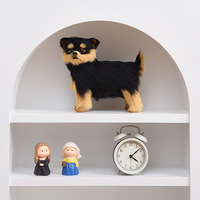 Jouets en peluche de chien Yorkshire Terrier en fourrure synthétique faits à la main, artisanat, taille réelle, statues de Yorkshire pour l'extérieur, la maison et le jardin