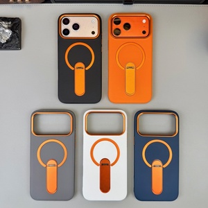 เคสโทรศัพท์หนัง PU แม่เหล็กแบบกำหนดเองสำหรับ iPhone 17 14 15 16 Pro Max 17 Air พร้อมขาตั้งโลหะแบบซ่อนในตัว ป้องกันการกระแทก - Product Image 2