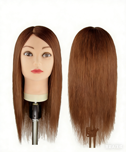 Cabeza <span class=keywords><strong>de</strong></span> Maniquí Económica para Prácticas <span class=keywords><strong>de</strong></span> Peluquería, 100% Cabello Humano, para <span class=keywords><strong>Corte</strong></span> y Trenzado, Estilo Liso - Product Image 4