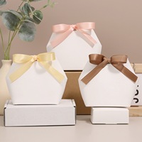 Boîte en papier créative, sac en papier hexagonal, boîte cadeau, boîte d'emballage pour bonbons, boîte à bonbons pour célébrations, boîte en papier pliable, boîte à bonbons avec nœud, boîte à main