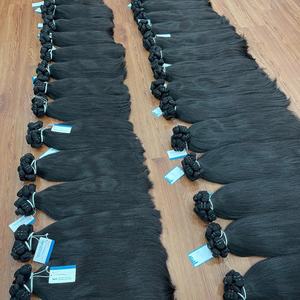 SUPER <b>SALE</b>: Raw Vietnamese Human Hair Extension Human Hair <b>Wig</b> Front Natural Straight and Wavy Black Colors Weft Hair - Product Image 3