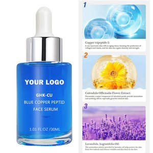 Etiqueta privada GHK-Cu Serum 5% Colágeno de péptido de cobre azul líquido con características blanqueadoras y Antienvejecimiento de vitamina B5 - Product Image 3