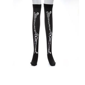 2025 mujeres góticas Halloween negro <span class=keywords><strong>muslo</strong></span> medias altas cráneo <span class=keywords><strong>esqueleto</strong></span> impreso sobre la rodilla calcetines largos Cosplay medias - Product Image 4