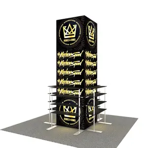 High Quality Aluminum Tool Free Quick Installation Advertising Equipment LED Backlit Lights Shelf Pillar Stands Display Tower