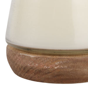 Terra Luna Vanilla Scented <b>Candle</b> <b>Small</b> Glass Votive With Mango Wood Base Indoor Outdoor Decor - Product Image 5