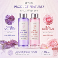 Ensemble de Toniques Liquides Botaniques pour le Visage : Perilla, Rose, Collagène – Éclaircissant, Hydratant, Adoucissant – Soin de Luxe Formule Personnalisée