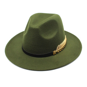 Chapeau Fedora Classique Élégant en Feutre pour Homme, Style Britannique Vintage, à Large Bord Plat, avec Chaîne, pour Femme et Homme, Vente en Gros - Product Image 5