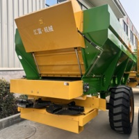 Épandeur d'engrais à double disque tracté par tracteur agricole Huifu, pompe hydraulique, 80 CV, largeur d'épandage arrière de 6 à 16 m