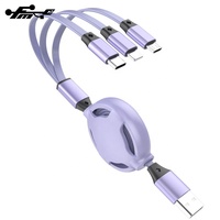 Kabel Pengisian Daya Multi Nilon Dikepang 3 Dalam 1 Kabel Pengisian Usb Kabel Pengisi Daya Usb 3 Dalam 1 untuk Ponsel