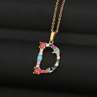 Bijoux personnalisés Lettre Nom Pendentif Alphabet Zircon coloré Collier personnalisé avec nom