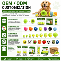 Balles de tennis personnalisées pour chiens de 5 pouces, rebondissantes, durables, jouets interactifs pour chiens, plusieurs tailles et couleurs, logo OEM