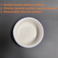 Bol en céramique de qualité alimentaire pour enfants avec base d'aspiration en silicone antidérapante sans BPA, compatible micro-ondes, ensemble d'assiettes pour bébé
