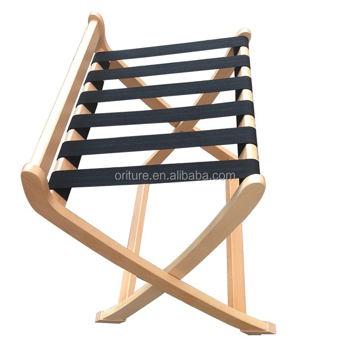 H012 Hospitality supply bedroom solid wood folding baggage rack wooden luggage rack stand for hotels
