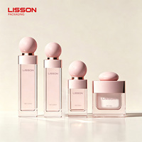 Flacon de parfum vide en verre carré de luxe personnalisé de 40 ml, flacon de sérum cosmétique pour huile parfumée avec bouchon en forme de boule