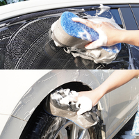 Haute mousse trois couches de lavage de voiture accessoire bloc usine en gros voiture verre nettoyage cire éponge applicateur outil GMFDD GMS-024A