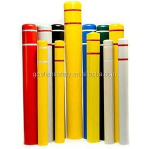 Fábrica al por mayor al aire libre color amarillo 4 y 6 pulgadas resistente a los rayos UV plástico camino PE bolardo cubierta poste delineador mangas - Product Image 1