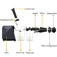 Slow Juicer met grote opening voor fruit, vertraagde persing, minder oxidatie, koudgeperste fruitsapmachine