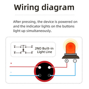 Кнопка выключателя с вогнутой поверхностью, 19 мм, 10 А, металлическая, вкл/выкл, водонепроницаемая IP67, нержавеющая сталь, с проводами - Product Image 4