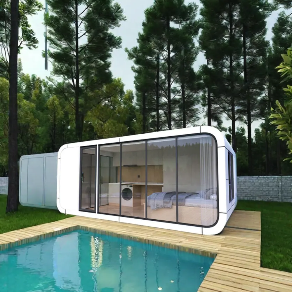쉬운 설치 공간 캡슐 조립식 생활 컨테이너 하우스 모바일 홈 철강 구조 조립식 홈
