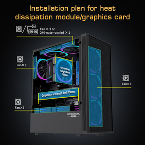Lovingcool OEM suministro de fábrica de vidrio templado de escritorio Torre completa ATX Mini <span class=keywords><strong>ITX</strong></span> casos <span class=keywords><strong>Gaming</strong></span> Pc ordenador MATX casos - Product Image 2
