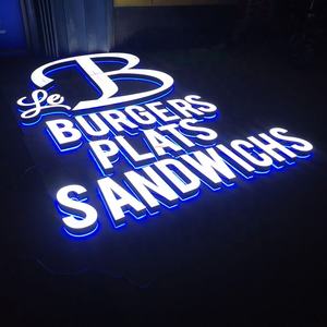 Panneau professionnel illuminé en 3d, logo de magasin, éclairage à led double face, panneau de magasin, hamburgers - Product Image 4