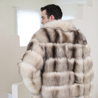 Charmant style de luxe mode décontracté veste de fourrure manteau hommes de haute qualité personnalisé véritable fourrure de renard veste manteau pour hommes