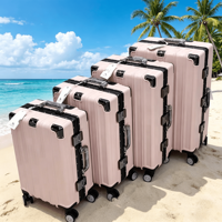Lot de 4 valises rigides à roulettes légères pour voyage, avec roues à 360°, vente en gros °   Roues pivotantes silencieuses