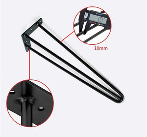 أرجل معدنية على شكل دبوس الشعر رخيصة الثمن لأثاث القهوة وطاولات الطعام - Product Image 3