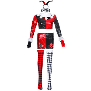 Costume de Clown Noir et Rouge à Carreaux pour Femme - Idéal pour Halloween, Carnaval et Fêtes - Nouveauté Promotionnelle - Product Image 2