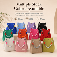 Sac seau en maille gaufrée de qualité supérieure avec poignée tressée contrastante et pochette intérieure personnalisée pour sac de luxe de vente au détail